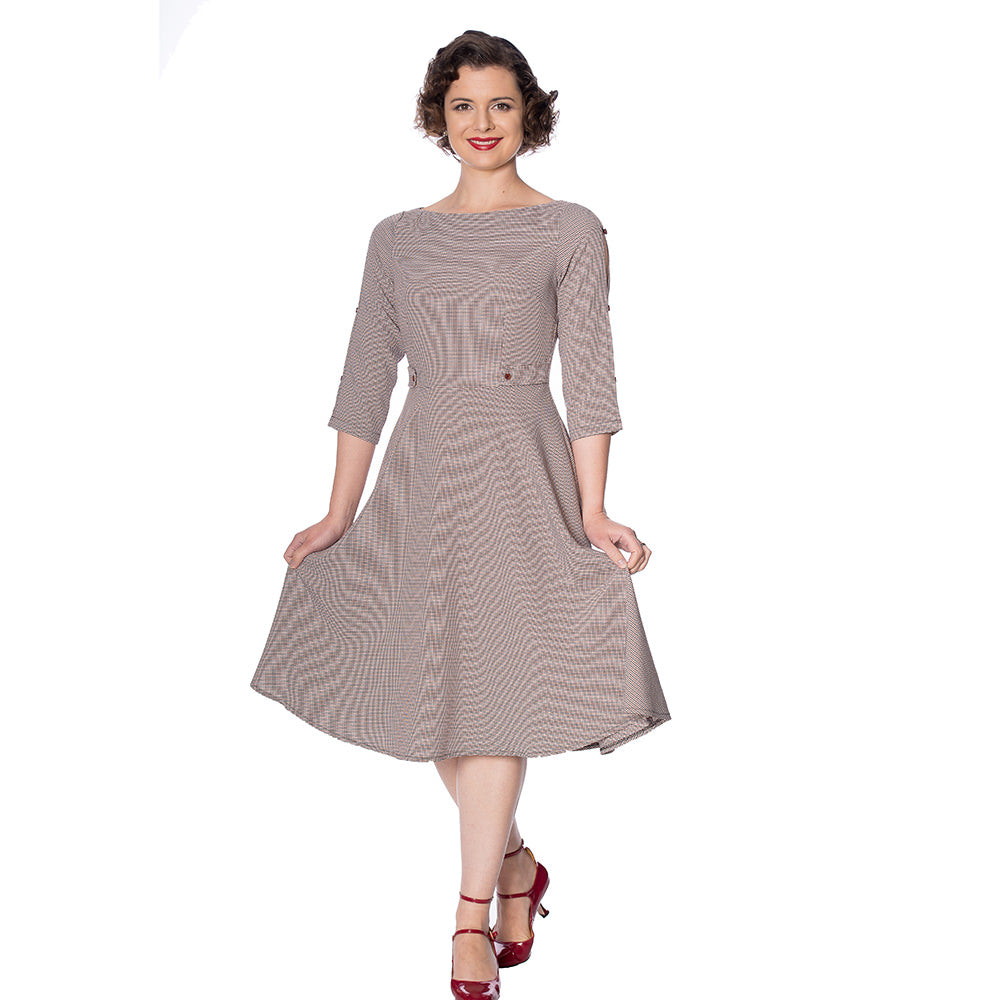 THE BETTY FIT AND FLARE CHECK DRESS