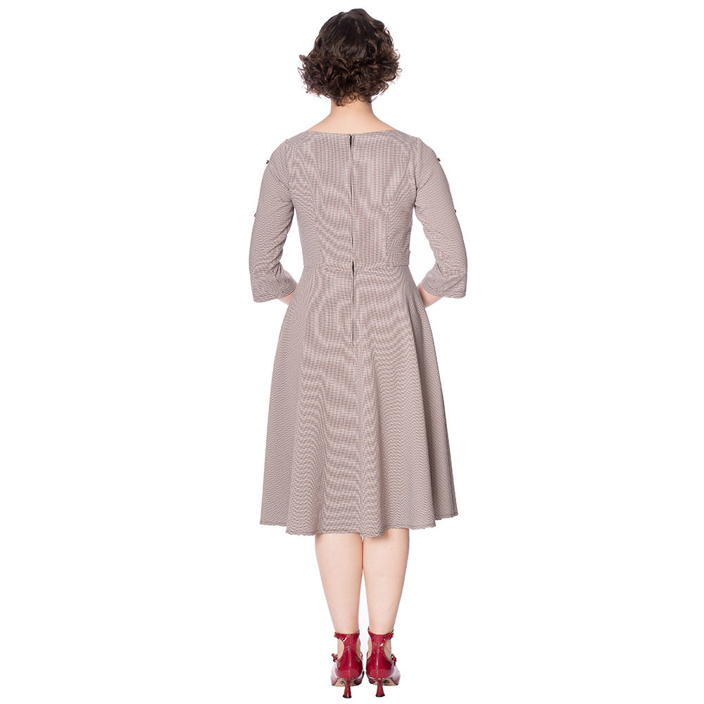 THE BETTY FIT AND FLARE CHECK DRESS