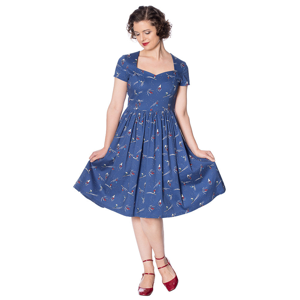 LET'S SKI FIT AND FLARE DRESS