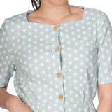 POLKA BUTTON UP DRESS