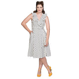 POLKA WRAP FIT & FLARE DRESS