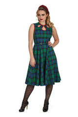 WINTER CHECK FLARE DRESS