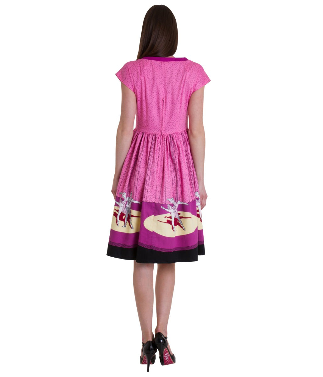BALLERINA BORDER CAP SLEEVE DRESS