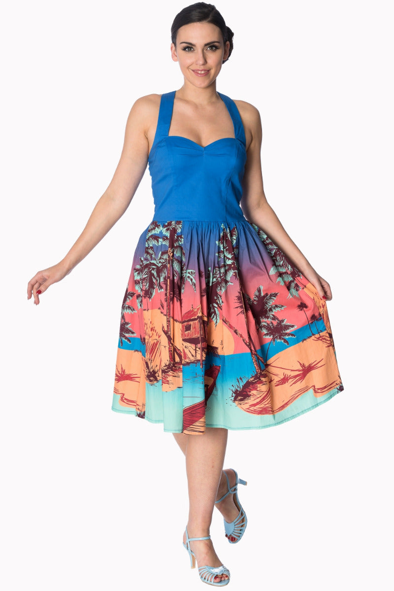 TROPICAL STRAPPY DRESS