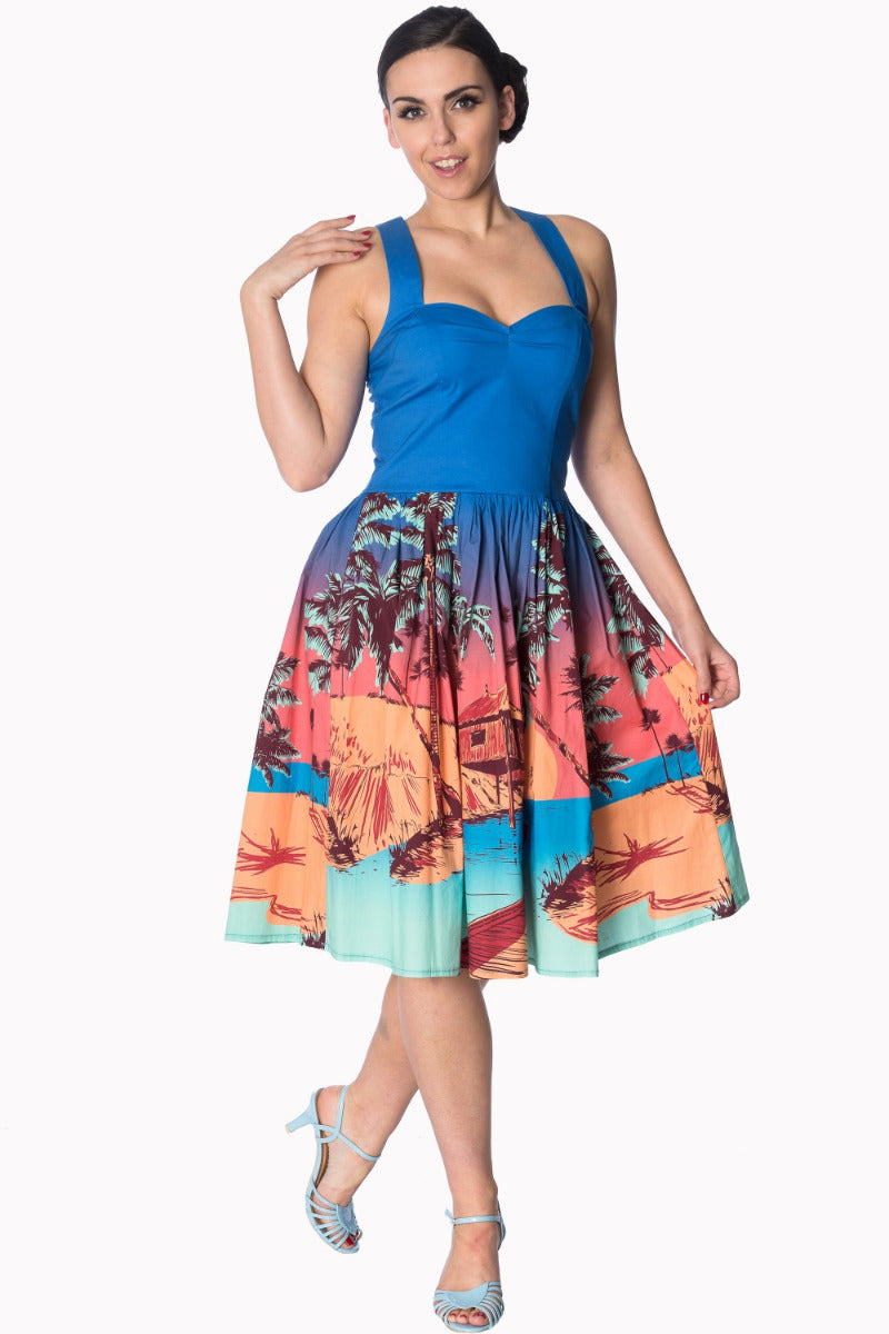 TROPICAL STRAPPY DRESS