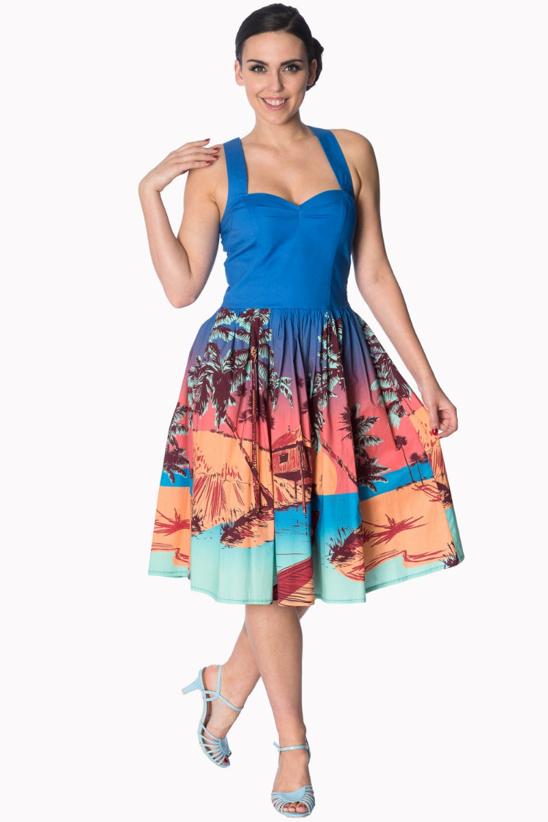 TROPICAL STRAPPY DRESS