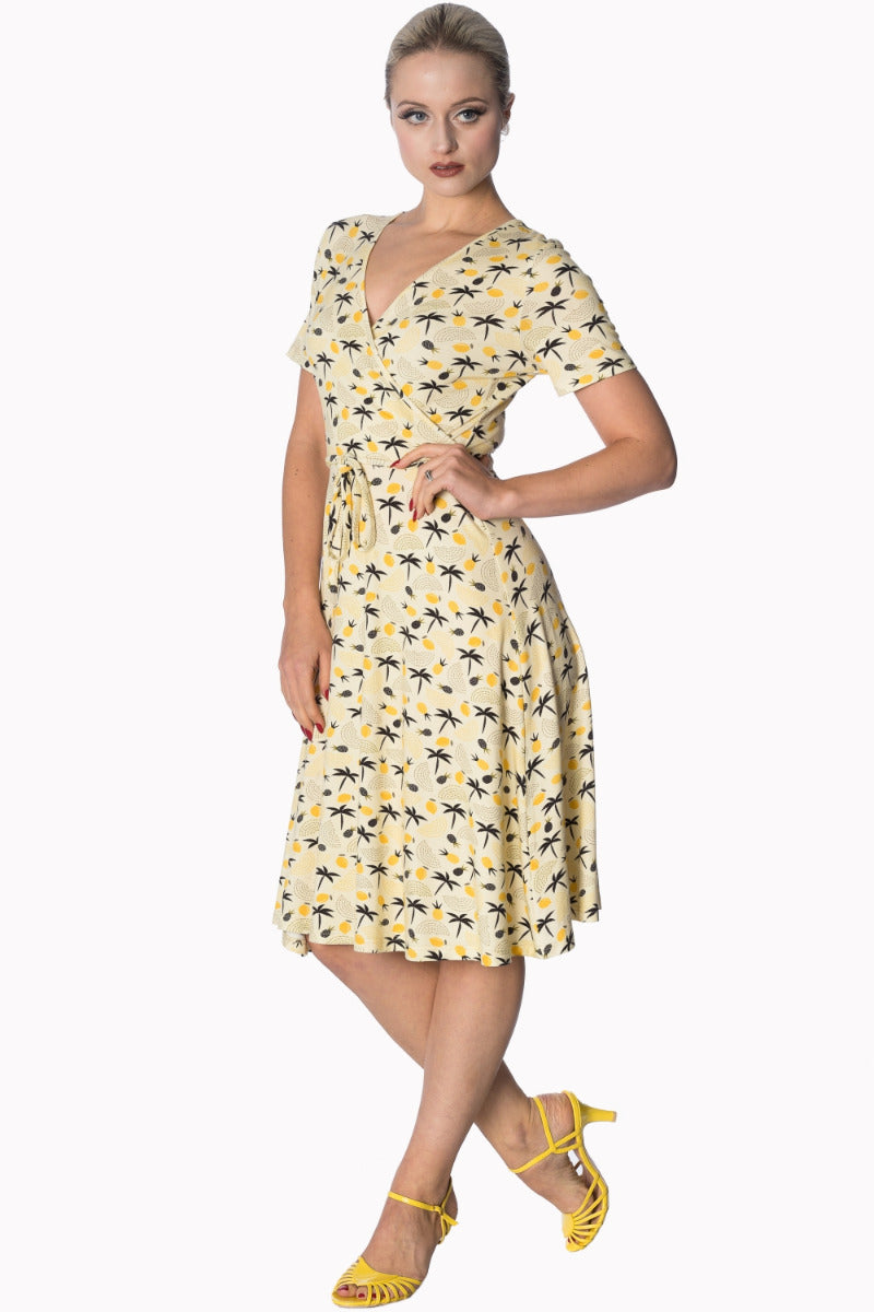 PALM SHADE WRAP DRESS