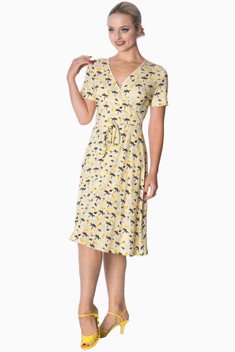 PALM SHADE WRAP DRESS