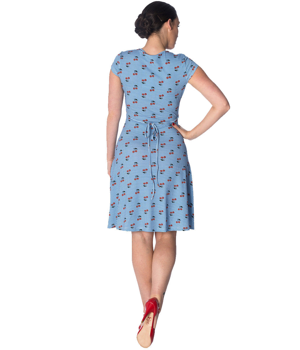 CHERRY LOVE CAP SLEEVE DRESS