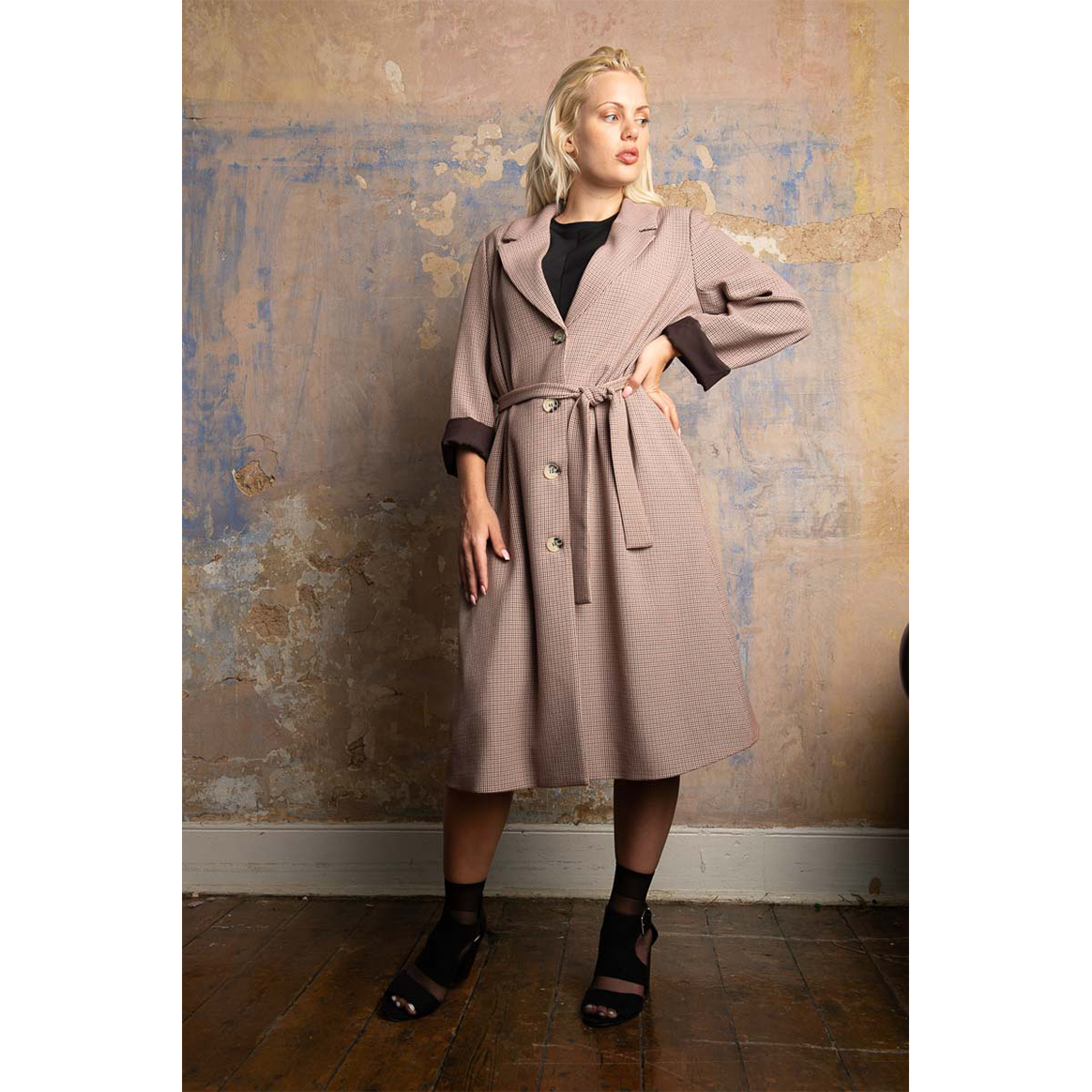 QUEEN BETTY CHECK PARKA COAT