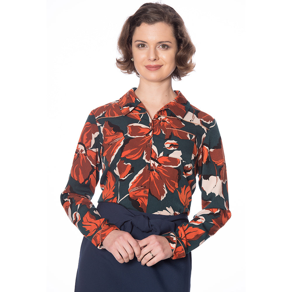 THE WORK TO COCKTAILS FLORAL SHIRT