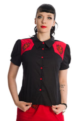 Banned Retro Blooming Rose Rockabilly Shirt