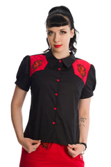Banned Retro Blooming Rose Rockabilly Shirt
