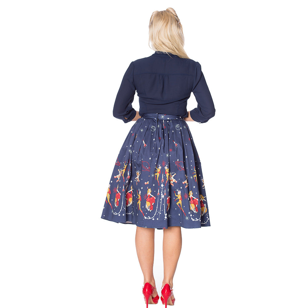 SPACE VAMP BORDER PRINT SKIRT