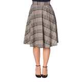 LADY OLIVE CHECK SKIRT