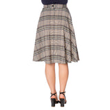 LADY OLIVE CHECK SKIRT