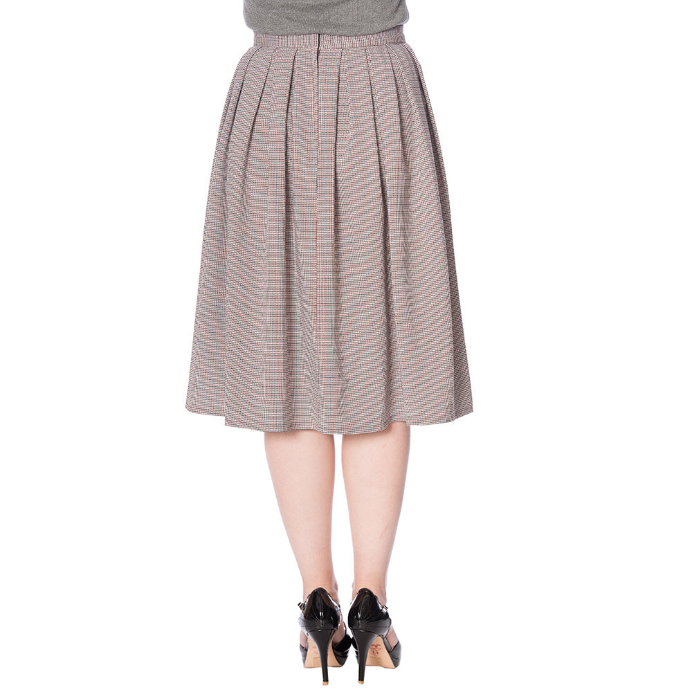 BETTY CHECK PLEAT SKIRT