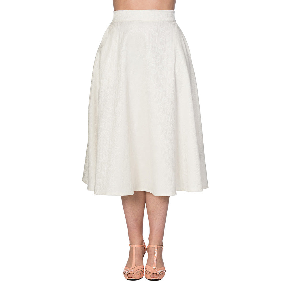 WHITE PREPPY SKIRT