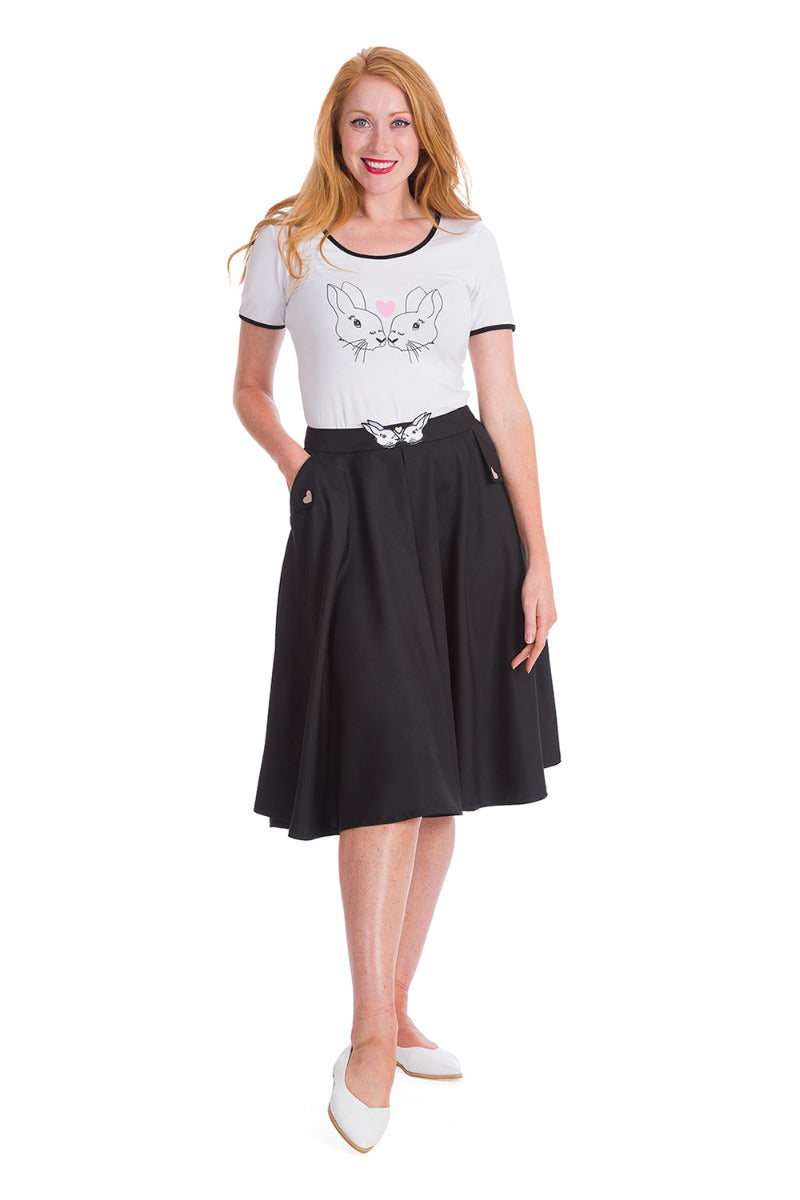 Banned Retro 1940's Bunny Hop Knit Rita Flare Skirt