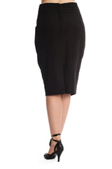 Banned Retro Cherry Jane Rockabilly Pencil Skirt Black