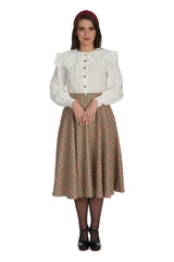 HILDA CHECK SWING SKIRT