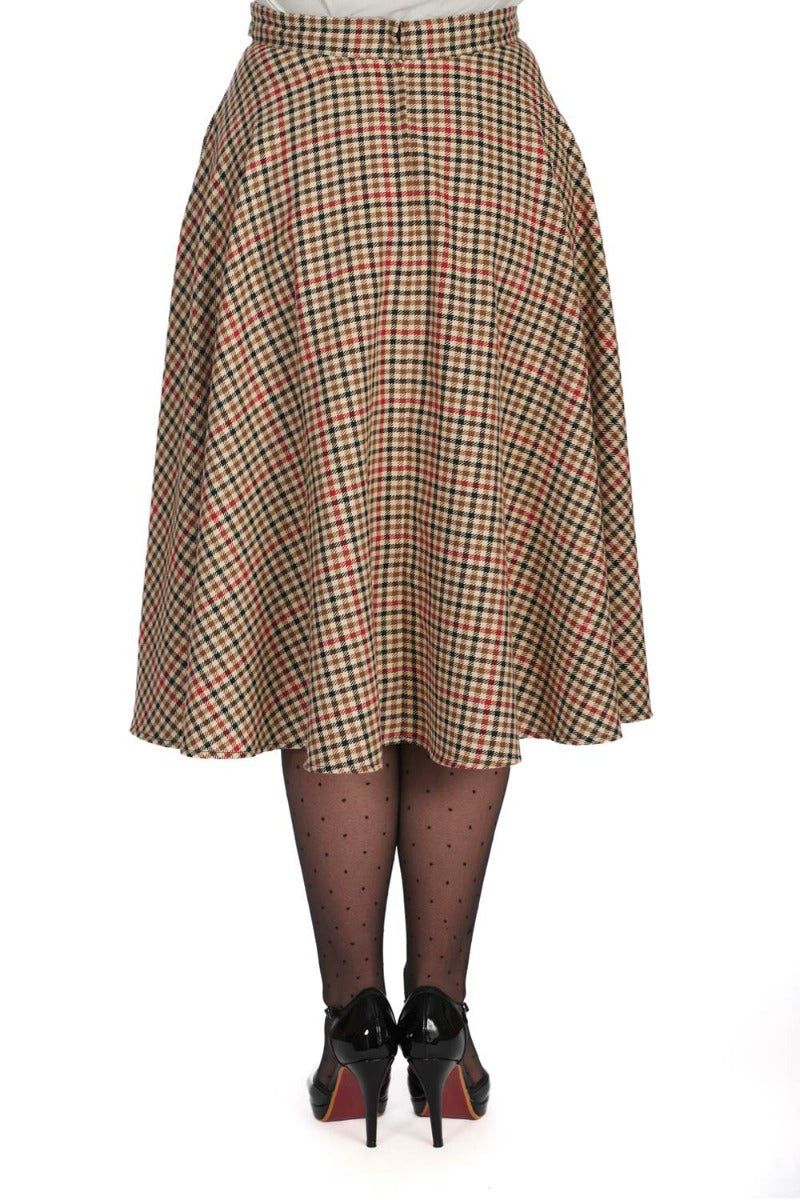 HILDA CHECK SWING SKIRT