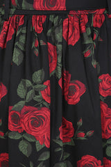Banned Millie Rose Garden Circle Skirt - Retro Style Floral Swing Skirt with Belt-Black
