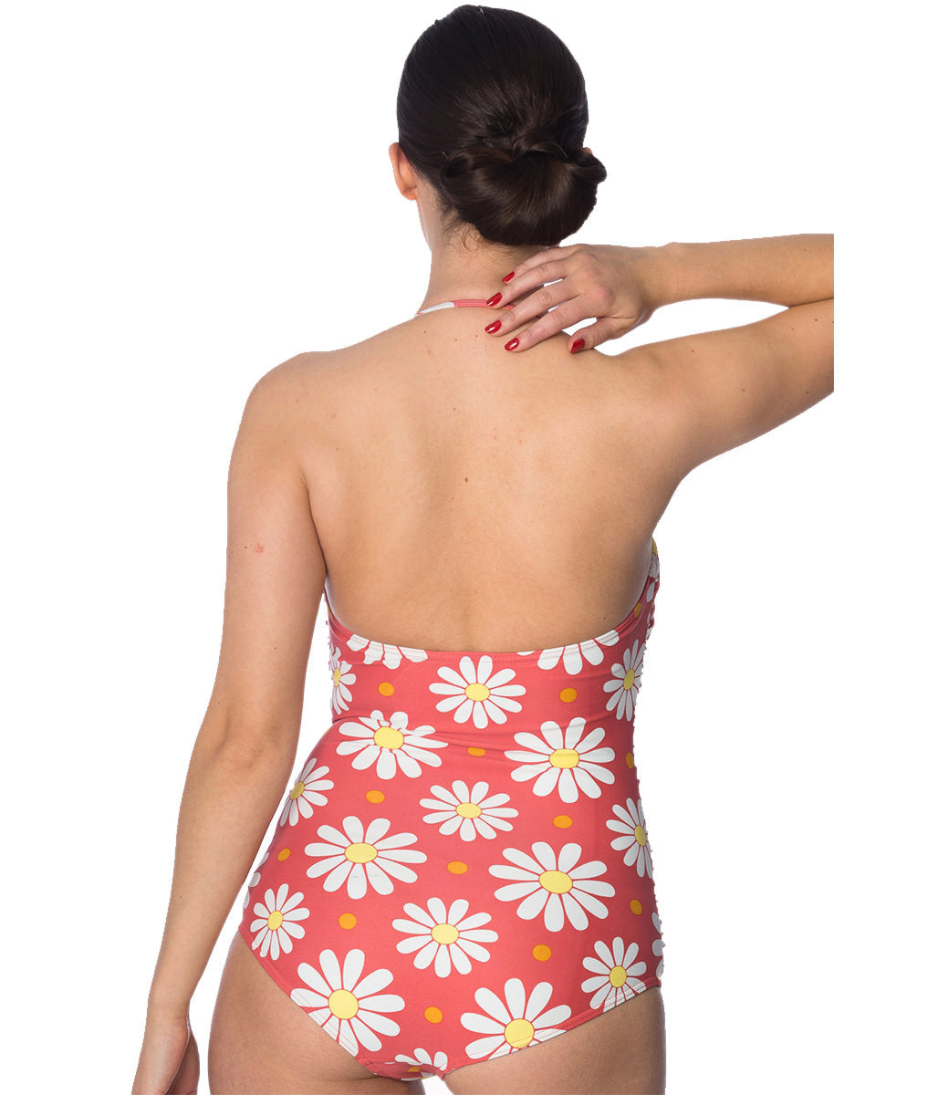 CRAZY DAISY HALTERNECK SWIMSUIT