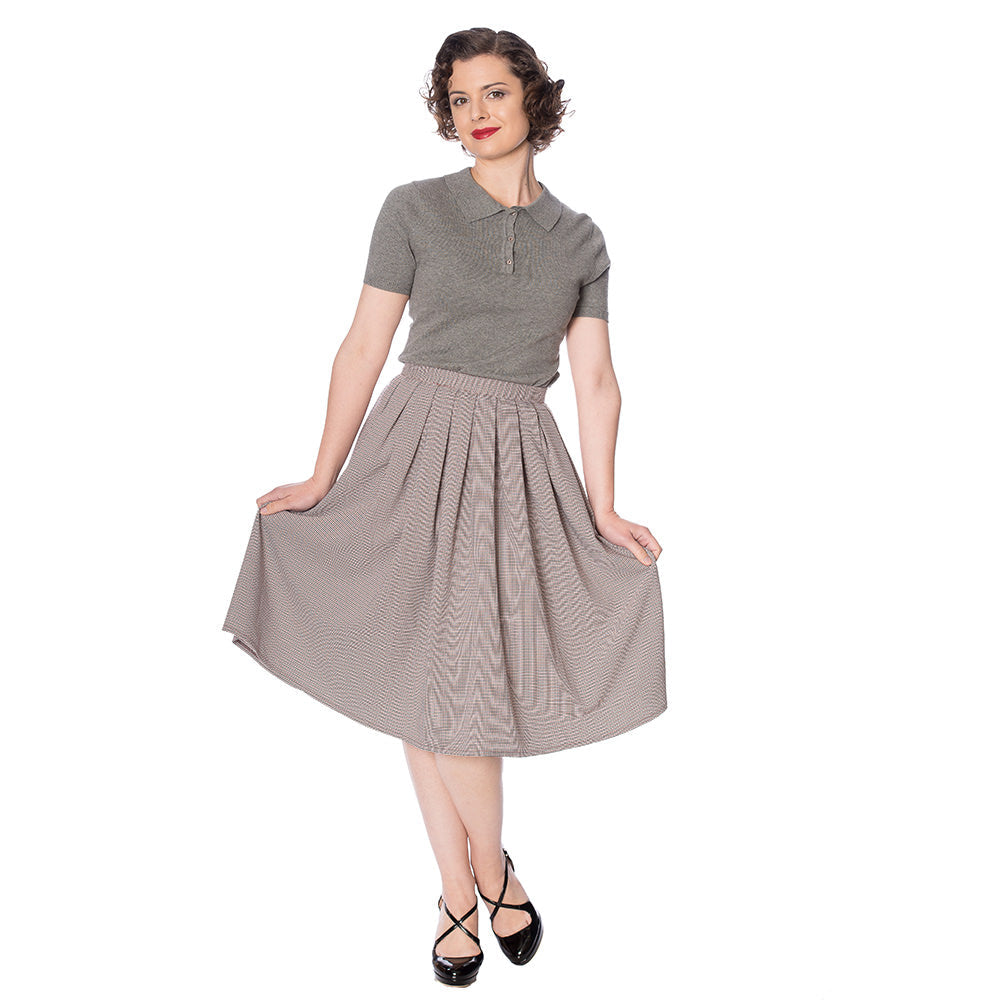BETTY CHECK PLEAT SKIRT