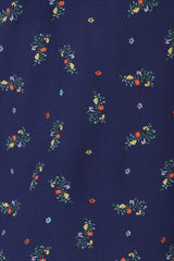 Banned Retro 70's Spring Sprig A-Symmetric Floral Vintage Top Navy