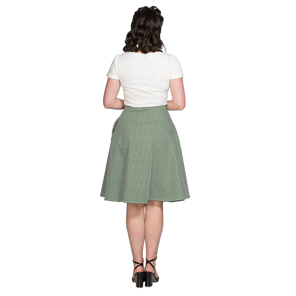 STRIPE AND RIPE WRAP SKIRT