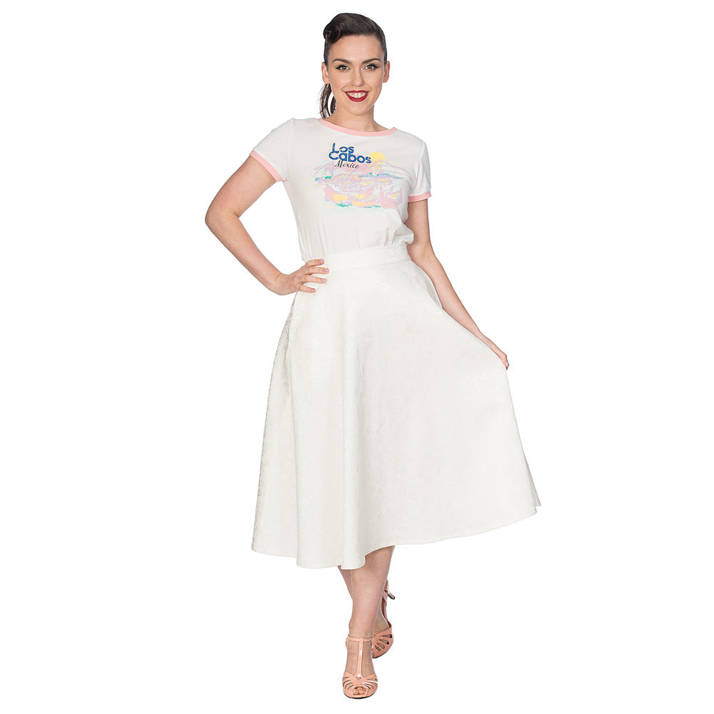 WHITE PREPPY SKIRT