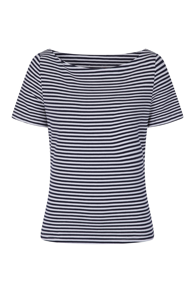 Banned Retro 1950's Stripe Nautical Boat Neck Vintage Dorothy Top