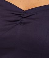Banned Retro Winnie Off Shoulder Vintage Top Night Blue