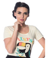 Banned Retro Tropical Calypso Paradiso Toucan Didi Vintage T-Shirt Cream