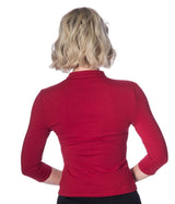 Emily Peek A Boo Mandarin Collar Top