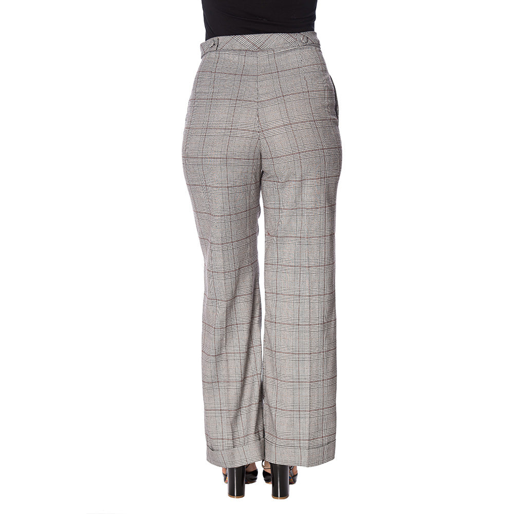 THE CLASSY 40s CHECK FLARE TROUSER