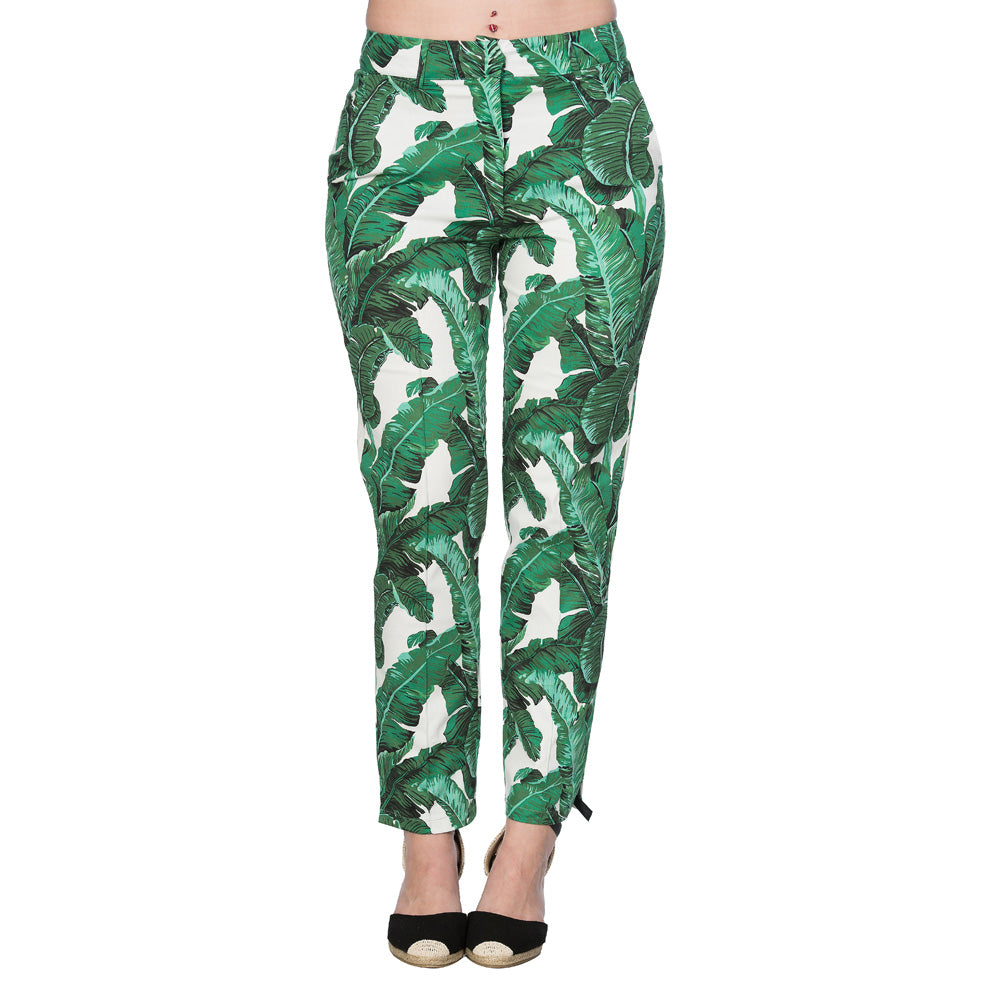 TROPICAL LEAVES TROUSER