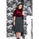 Banned Retro 90's Velour Vintage Turtle Neck Crop Top Burgundy
