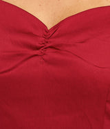Banned Retro Winnie Off Shoulder Vintage Top Bordeaux