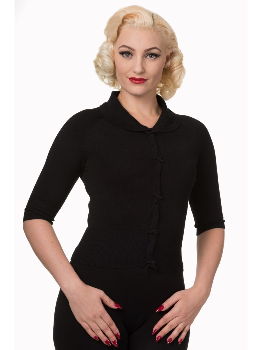 APRIL SHORT SLEEVE CARDIGAN Black