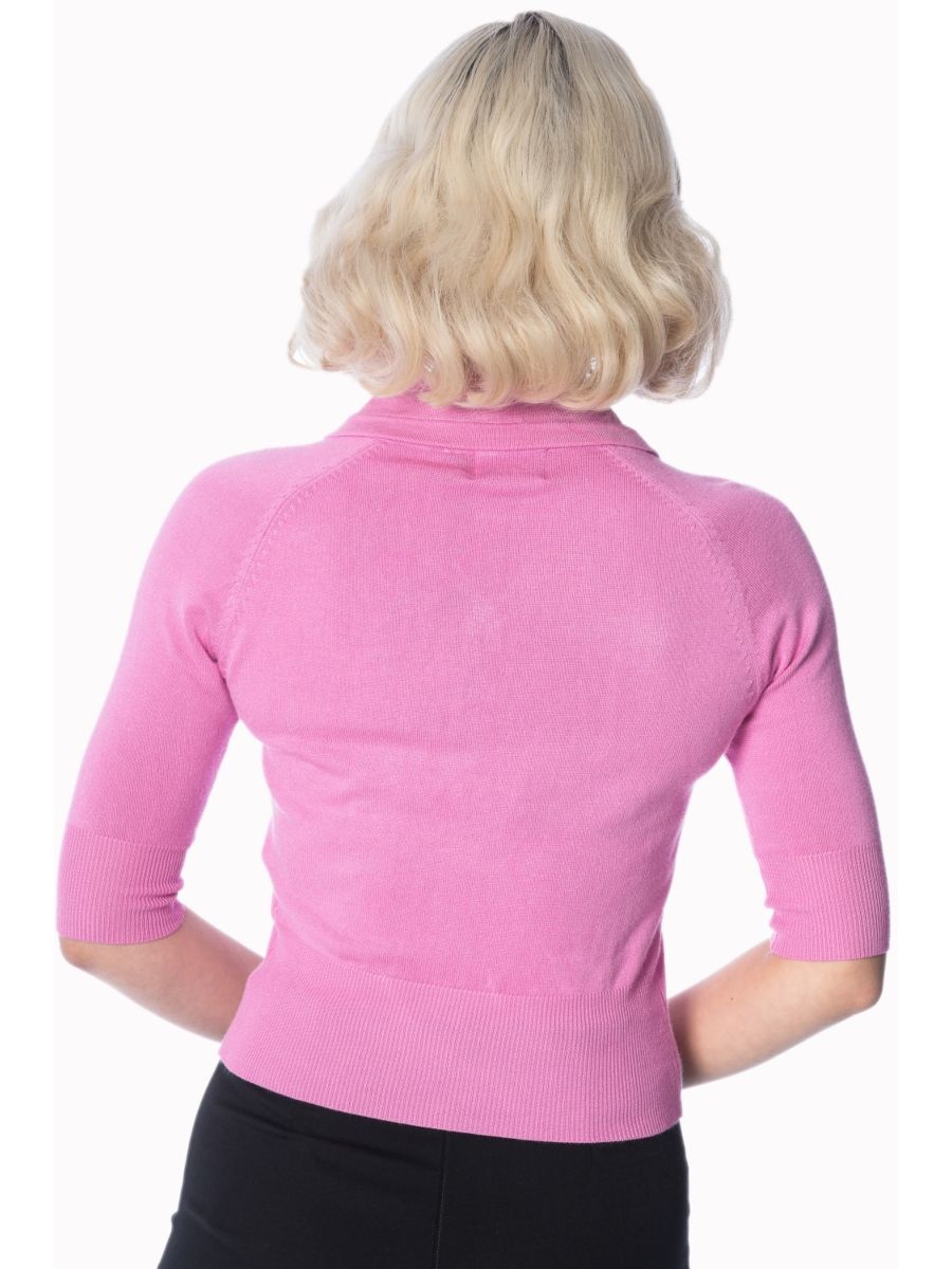 APRIL SHORT SLEEVE CARDIGAN Pink