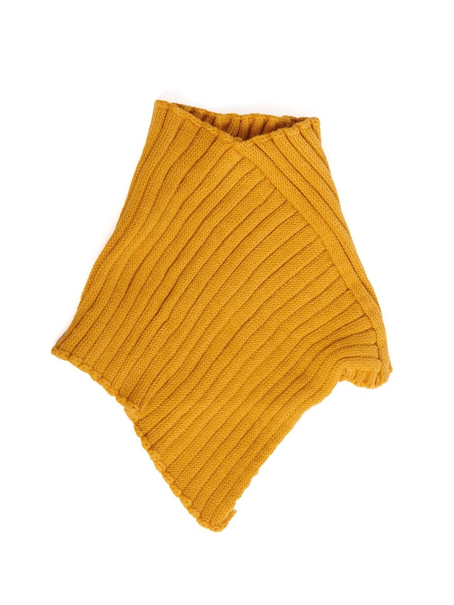 LOLA KNITTED NECK WARMER-Mustard-One Size