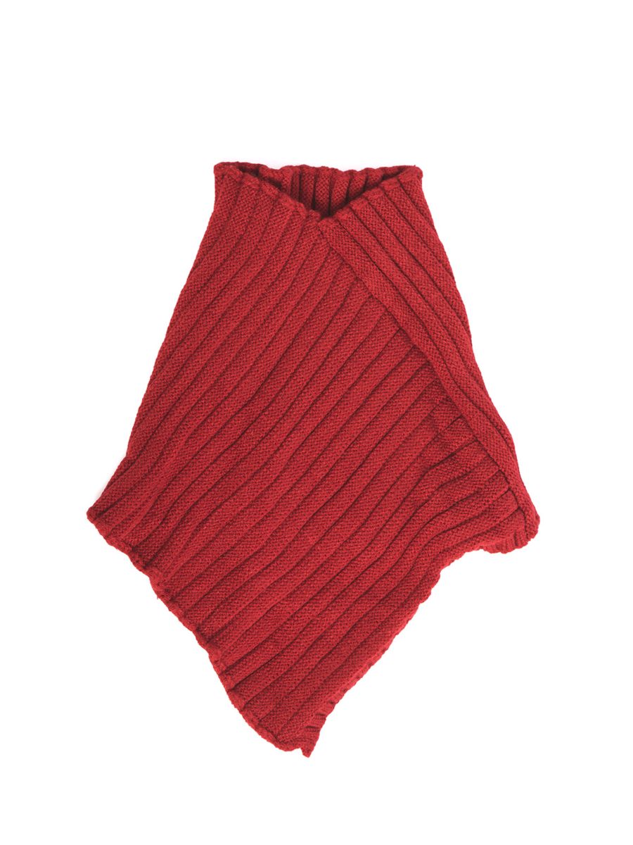 LOLA KNITTED NECK WARMER-Red-One Size