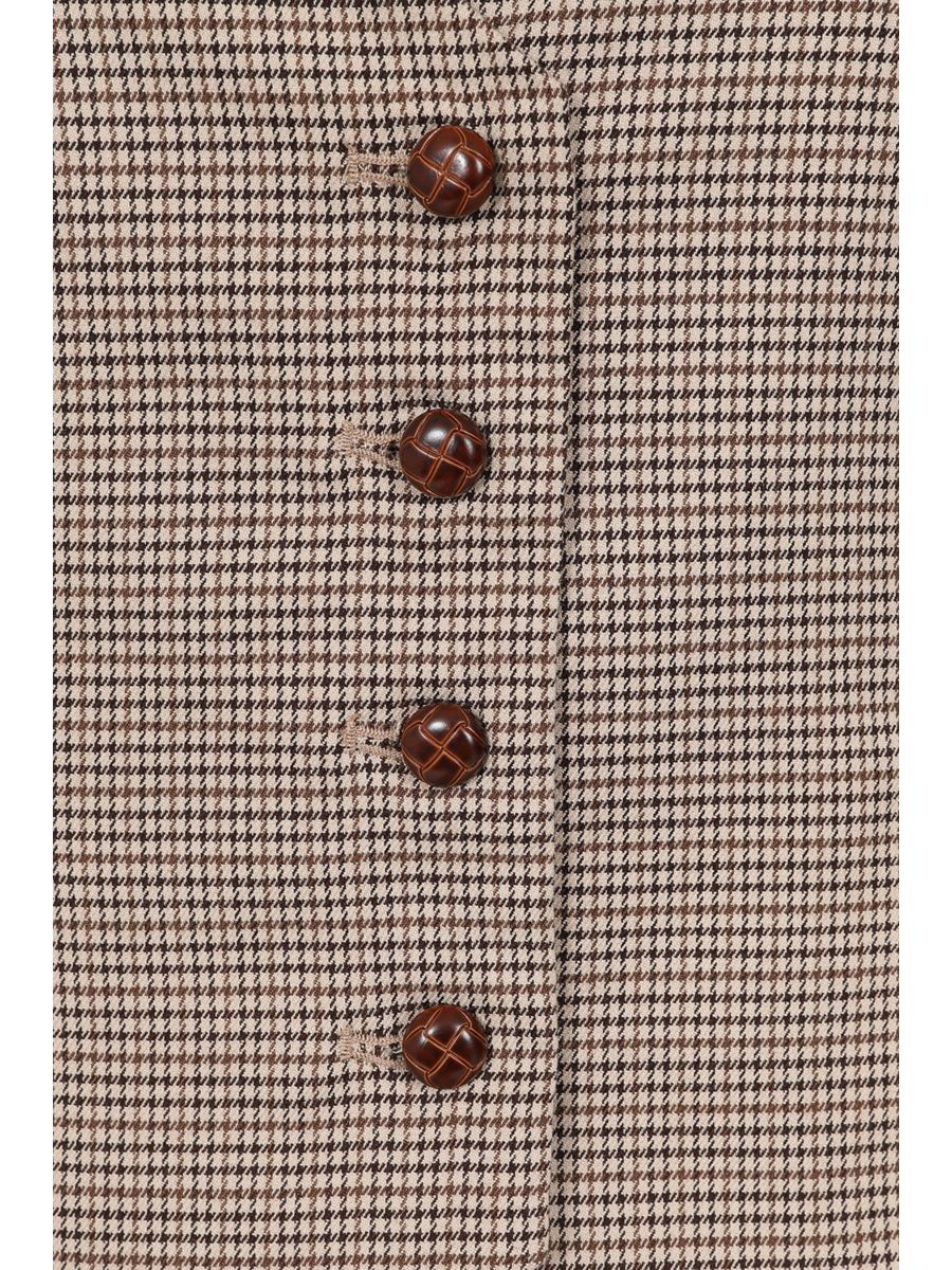 Hallie houndstooth waistcoat Brown