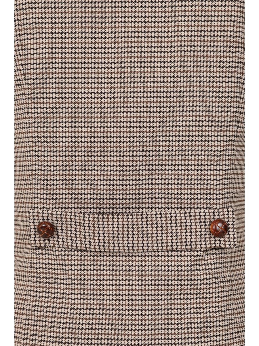 Hallie houndstooth waistcoat Brown