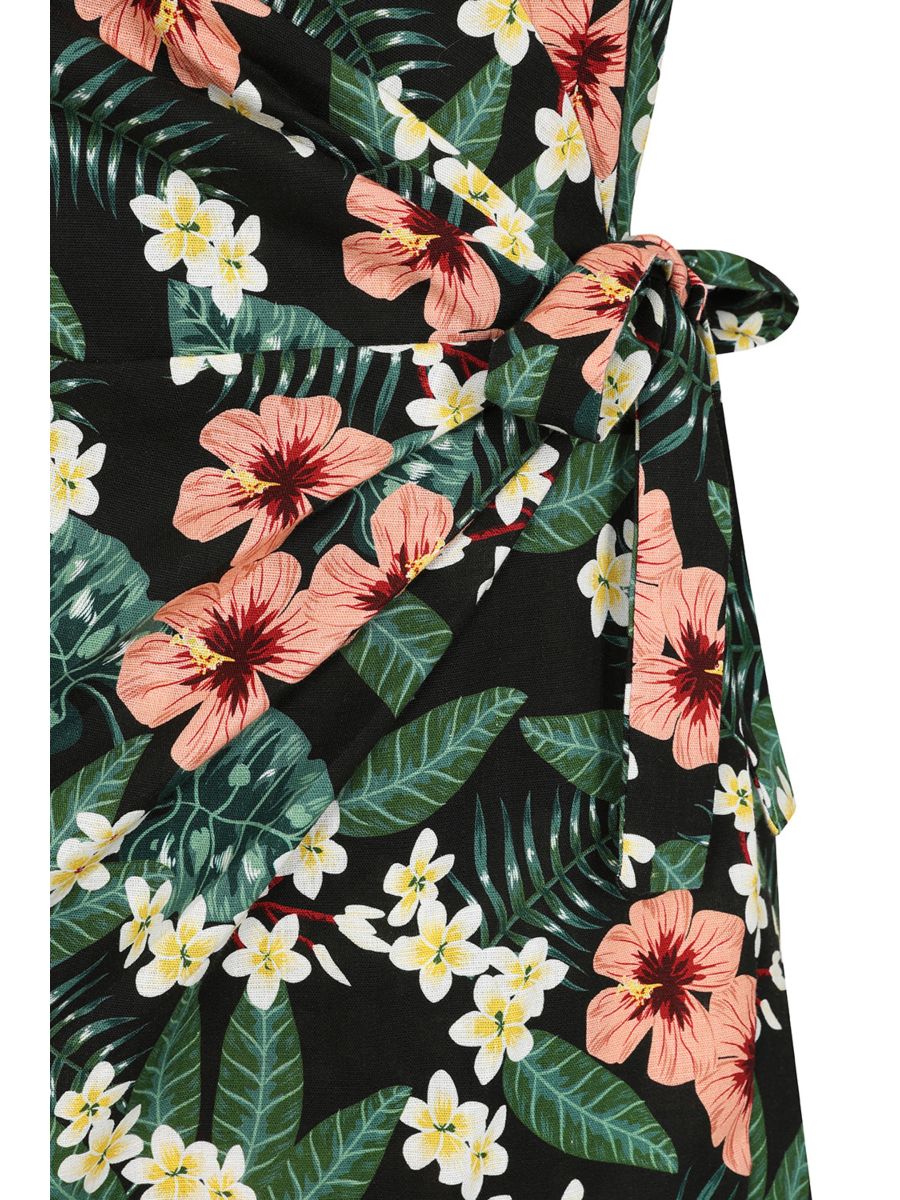 Evie tropical tiare sarong dress Green