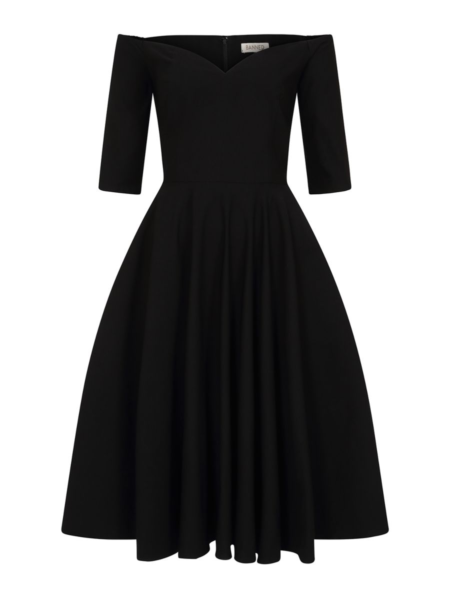 Amalia swing dress Black