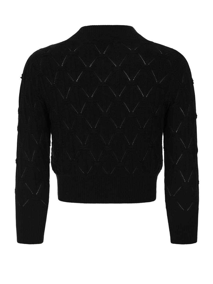 BANNED RETRO Eden Diamond Knit bolero Black