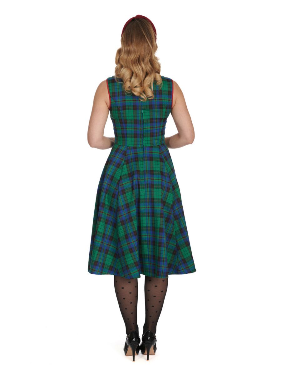 WINTER CHECK FLARE DRESS